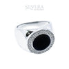 SILVERA 925 Silver Ring Rings Cincin Perak ~ Stunning Black Enamel Men Ring, 925 Silver by Masdora (A27795)