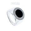 SILVERA 925 Silver Ring Rings Cincin Perak ~ Stunning Black Enamel Men Ring, 925 Silver by Masdora (A27795)