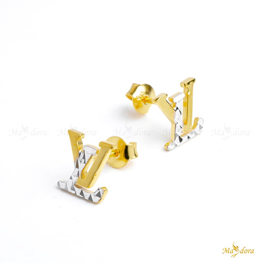 Exclusive Golden LT Stud Earrings (2C) (Emas 916)