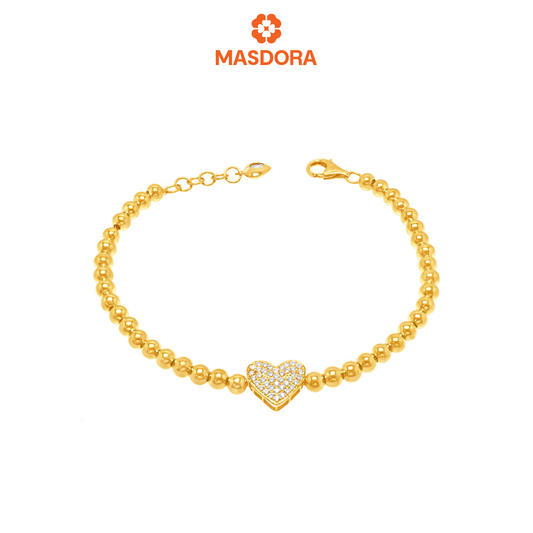 MASDORA 916 Gold Bracelet Rantai Tangan Emas ~ Sparkling Love Boba (EMAS 916/22K)