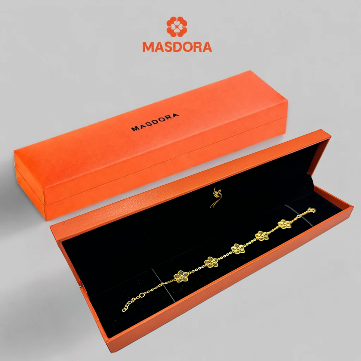 MASDORA 916 Gold Bracelet Rantai Tangan Emas ~ Sakura Bloom (EMAS 916/22K)