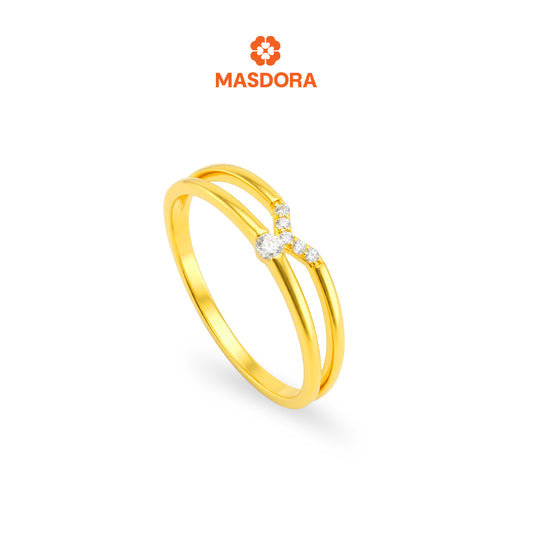 MASDORA 916 Gold Ring Rings Cincin Emas ~ Sparkling Facile V (EMAS 916/22K)