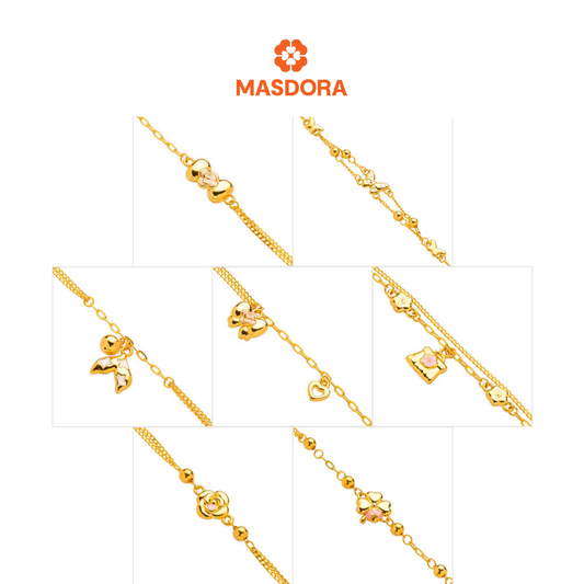 MASDORA 999 Gold Bracelet Rantai Tangan Emas ~ Cute Enamel Edition (EMAS 999/24K)