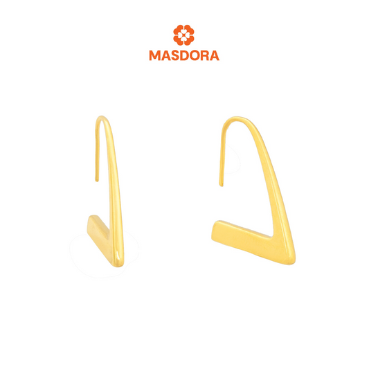 MASDORA 999 Gold Earring Earrings Emas ~ Golden Right Triangle (EMAS 999/24K)