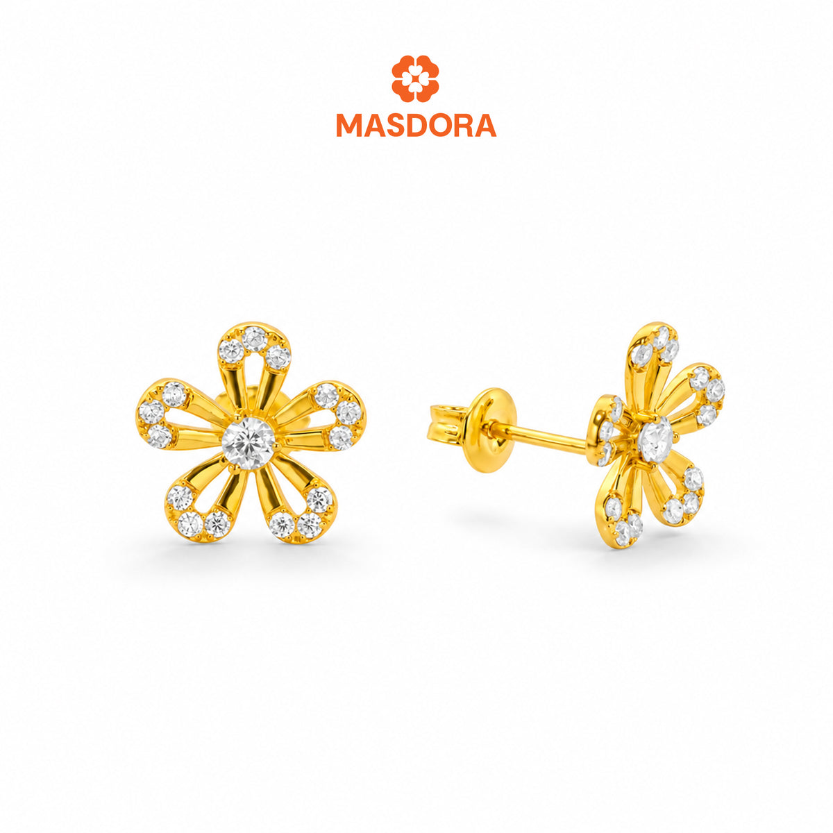 MASDORA 916 Gold Earrings Earring Subang Emas ~ Sparkling Edition (EMAS 916/22K)