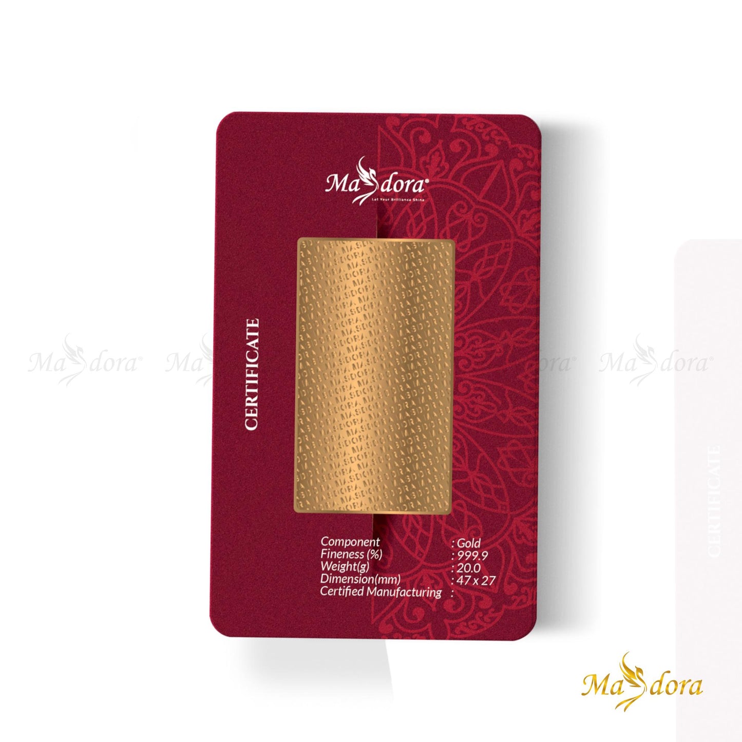Masdora Signature Gold Bullion Bar 20g (Emas 999.9)