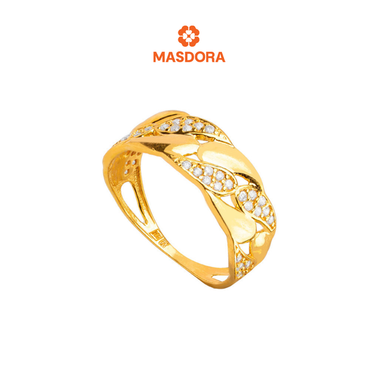 MASDORA 916 Gold Ring Rings Cincin Emas ~ Vast Sparkle Weave (EMAS 916/22K)
