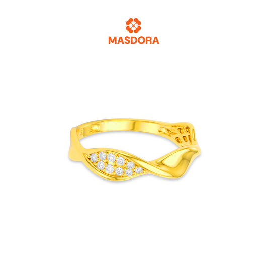 MASDORA 916 Gold Ring Rings Cincin Emas ~ Duotone DNA Diamond Cut (EMAS 916/22K)