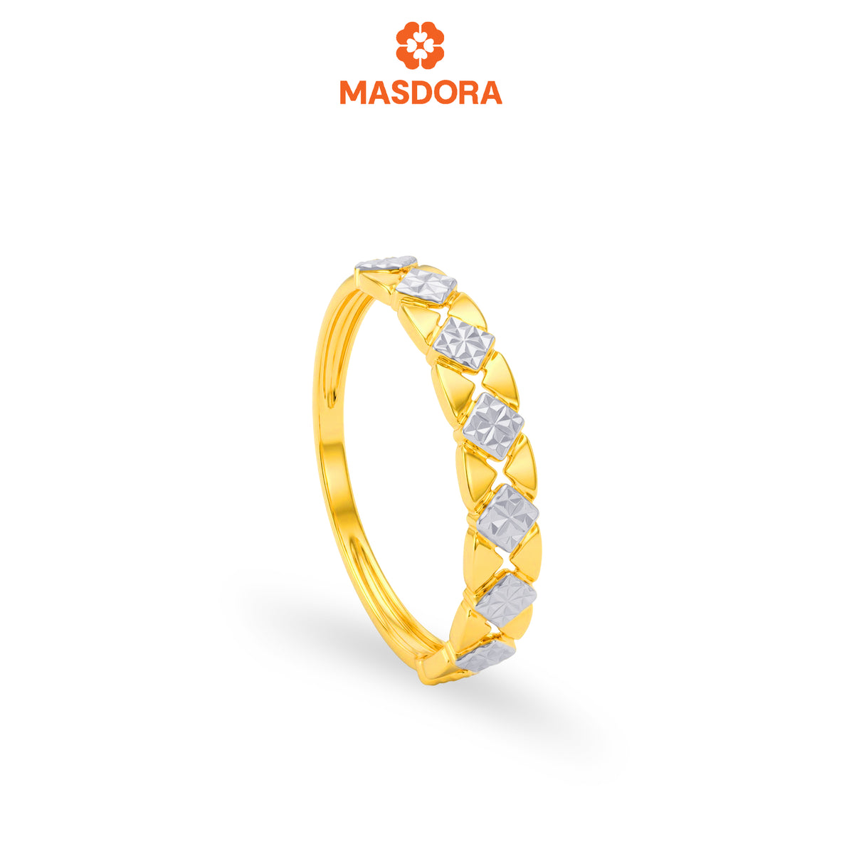 MASDORA 916 Gold Ring Cincin Emas ~Duotone Diamond Scallop (EMAS 916/22K)
