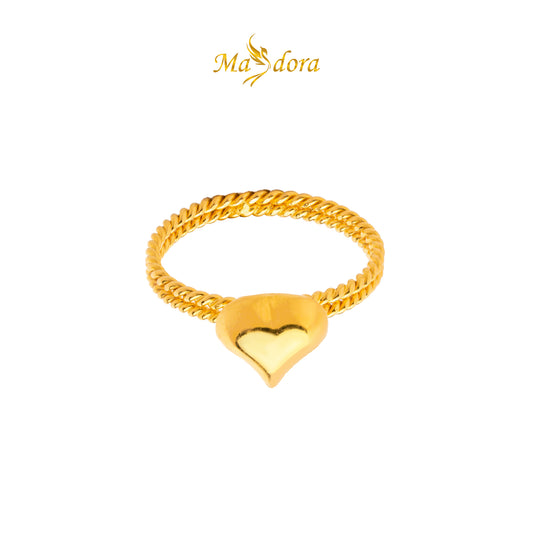 MASDORA 916 Gold Ring Rings Cincin Emas ~ Fluffy Love Rope (EMAS 916/22K)