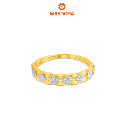 MASDORA 916 Gold Ring Cincin Emas ~Duotone Diamond Scallop (EMAS 916/22K)