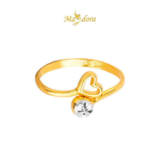MASDORA 916 Gold Ring Rings Cincin Emas ~ Duotone Unity Love (EMAS 916/22K)