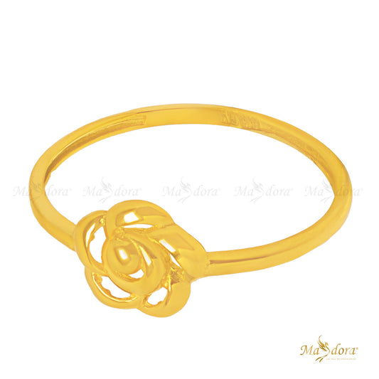 MASDORA Minimalist Golden Rose Ring (Emas 916)