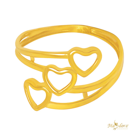 Masdora Golden Triple Loves Ring Emas 916
