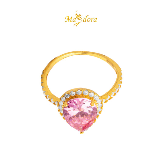 MASDORA 916 Gold Ring Rings Cincin Emas ~ Pink Dewdrop (EMAS 916/22K)