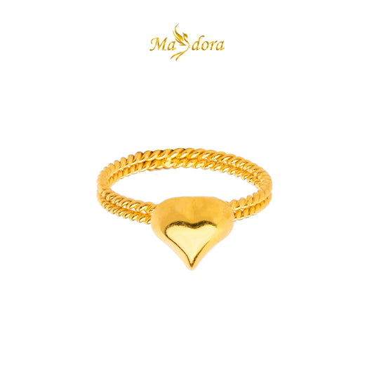 MASDORA 916 Gold Ring Rings Cincin Emas ~ Fluffy Love Rope (EMAS 916/22K)