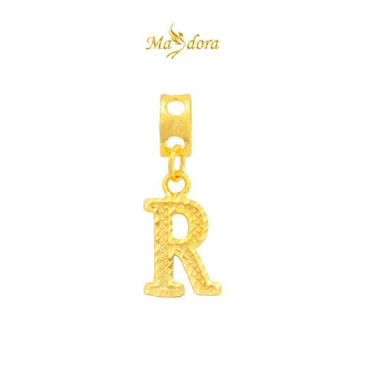 MASDORA 916 Gold Charms Charm Emas ~ Alphabet R (EMAS 916/22K)