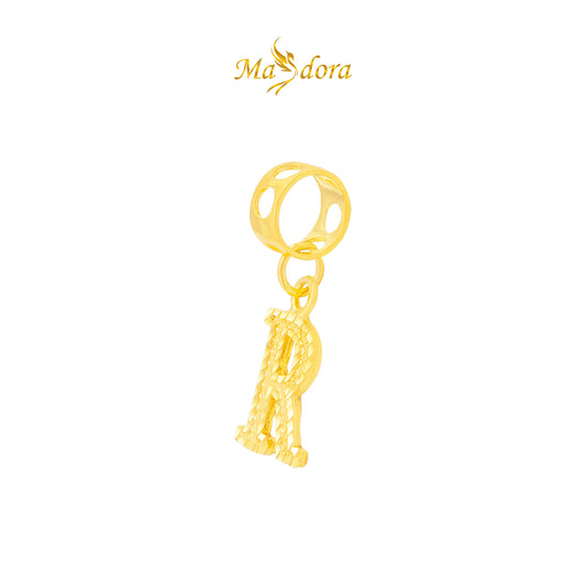 MASDORA 916 Gold Charms Charm Emas ~ Alphabet R (EMAS 916/22K)