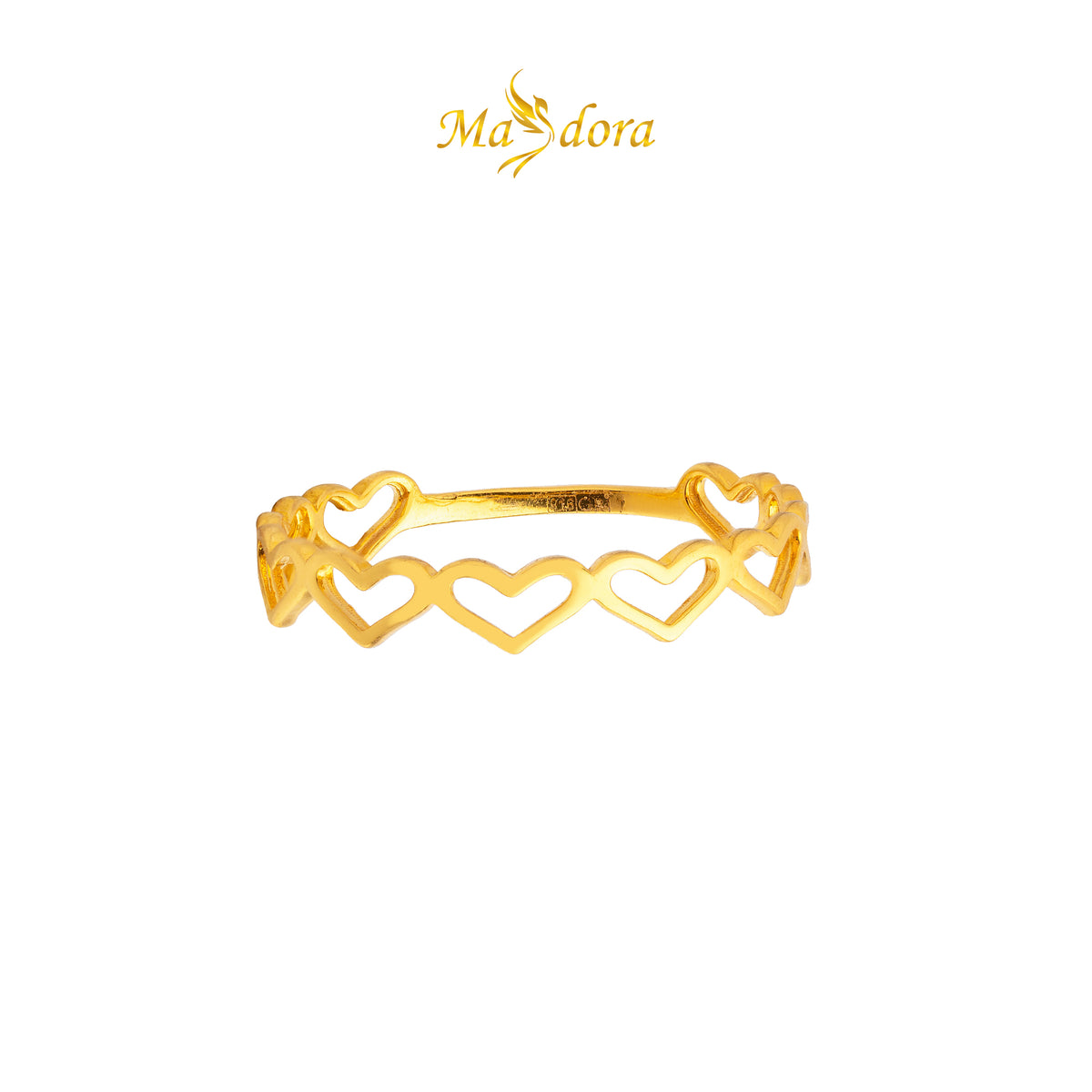 MASDORA 916 Gold Ring Rings Cincin Emas ~ Cincin Linking Hearts (Love) /Linking Hearts (Love) (EMAS 916/22K)