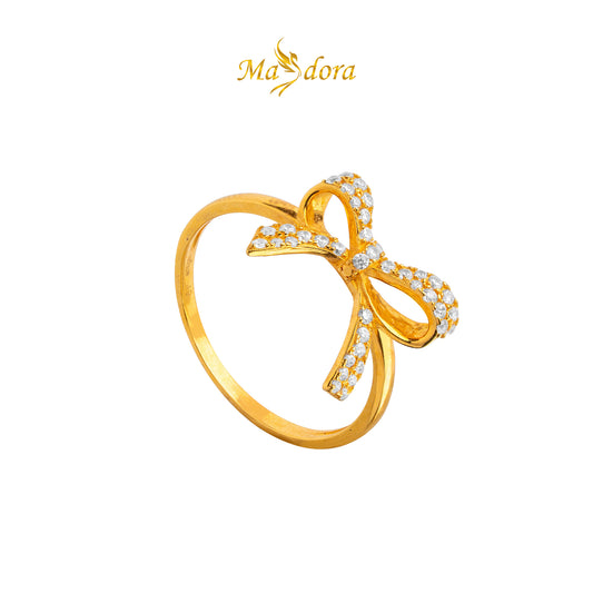 MASDORA 916 Gold Ring Rings Cincin Emas ~ Sparkling Ribbon (EMAS 916/22K)