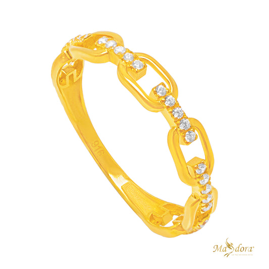 Masdora Sparkling Links Of Love Ring Emas 916