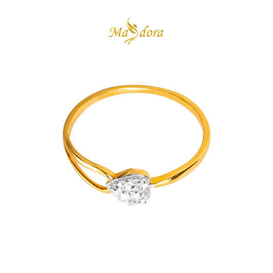 MASDORA 916 Gold Ring Rings Cincin Emas ~ Love Knot Diamond Cut (2C) (EMAS 916/22K)