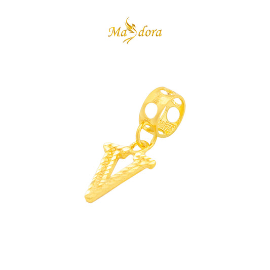 MASDORA 916 Gold Charms Charm Emas ~ Alphabets V (EMAS 916/22K)