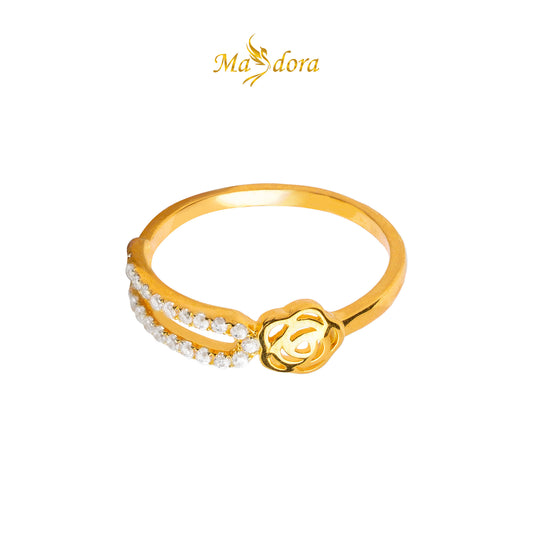 MASDORA 916 Gold Ring Rings Cincin Emas ~ Sparkling i-Rose (EMAS 916/22K)
