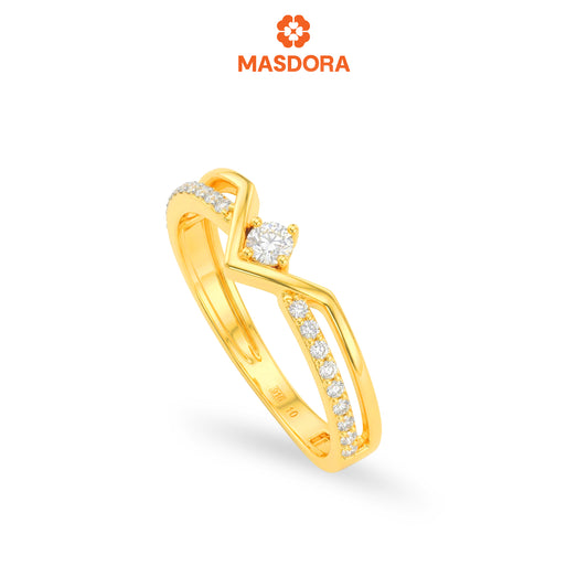MASDORA 916 Gold Ring Rings Cincin Emas ~ Sparkling Polaris Star Shine (EMAS 916/22K)