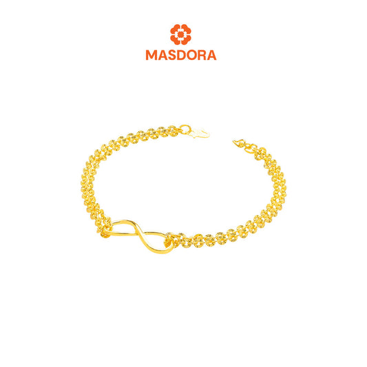 MASDORA 916 Gold Bracelet Rantai Tangan Emas ~ Shining Sauh Infinity Loop (EMAS 916/22K)