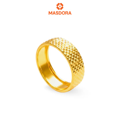 MASDORA 916 Gold Ring Rings Cincin Emas ~ CBR Golden Diamond Cut 6mm (EMAS 916/22K)