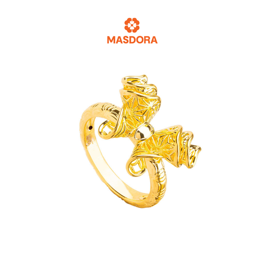 MASDORA 916 Gold Ring Rings Cincin Emas ~ HG Golden Ruffled Butterfly (EMAS 916/22K)