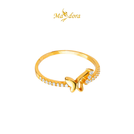 MASDORA 916 Gold Ring Rings Cincin Emas ~ Sparkling FlutteButterfly (EMAS 916/22K)