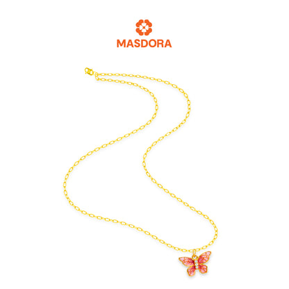 MASDORA 916 Gold Necklace Rantai Leher Emas ~ Belle Papillon (M) (EMAS 916/22K)