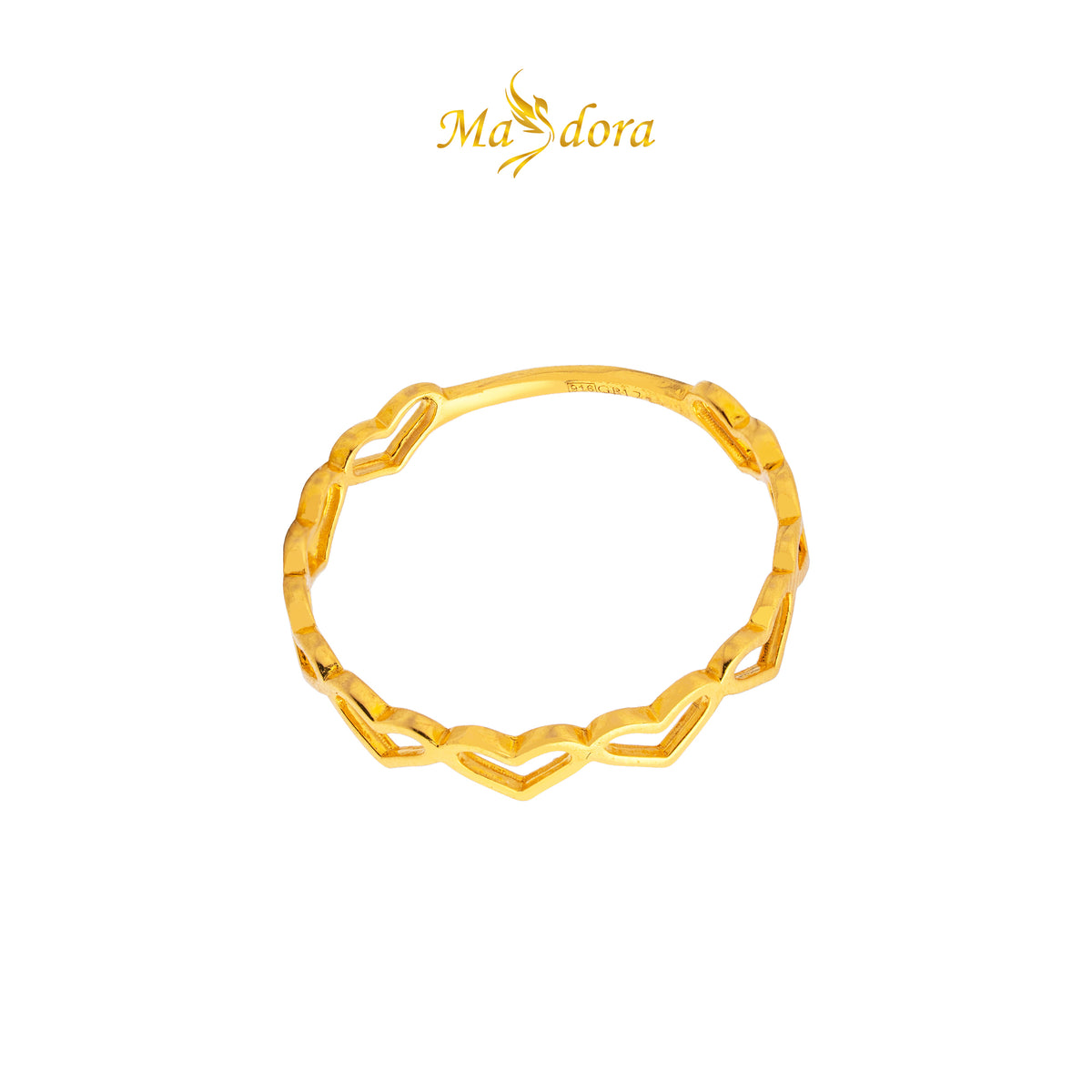 MASDORA 916 Gold Ring Rings Cincin Emas ~ Cincin Linking Hearts (Love) /Linking Hearts (Love) (EMAS 916/22K)