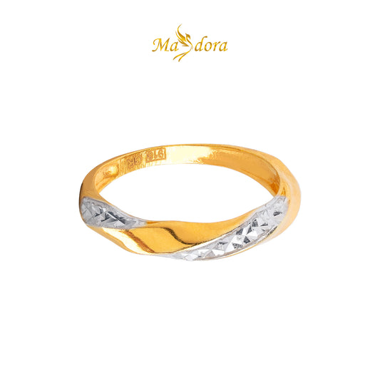 MASDORA 916 Gold Ring Rings Cincin Emas ~ Duotone Spiral Diamond Cut (EMAS 916/22K)