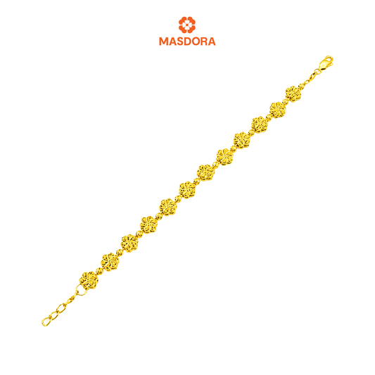 MASDORA 916 Gold Bracelet Rantai Tangan Emas ~ Golden Bloom (EMAS 916/22K)