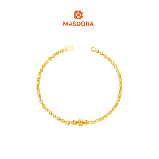 MASDORA 916 Gold Bracelet Rantai Tangan Emas ~ Shining Sauh Mini Shiny Cutting Balls (EMAS 916/22K)