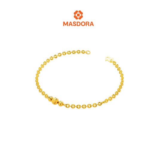 MASDORA 916 Gold Bracelet Rantai Tangan Emas ~ Shining Sauh Mini Shiny Cutting Balls (EMAS 916/22K)