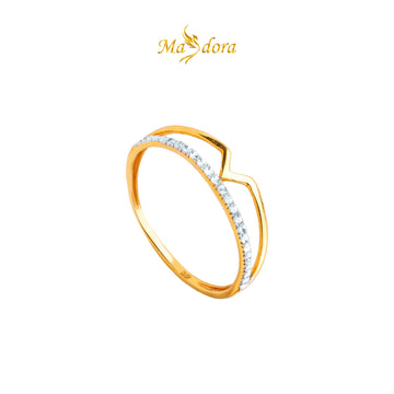 MASDORA 916 Gold Ring Rings Cincin Emas ~ Facile V Diamond Cut (EMAS 916/22K)