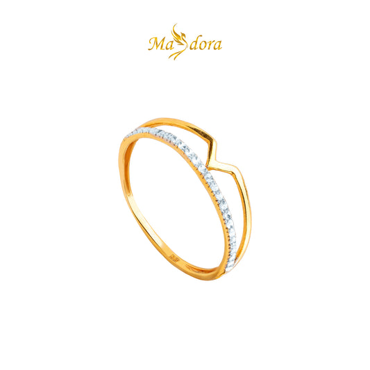 MASDORA 916 Gold Ring Rings Cincin Emas ~ Facile V Diamond Cut (EMAS 916/22K)