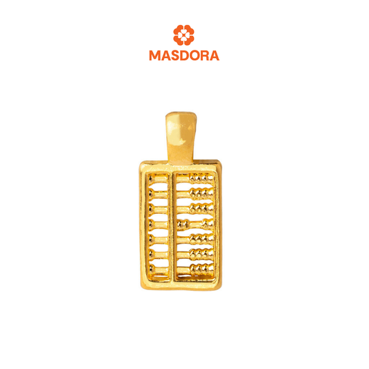 MASDORA 999 Gold Pendant Loket Emas ~ Golden Math Abacus (EMAS 999/24K) -- FREE 925 SILVER NECKLACE!