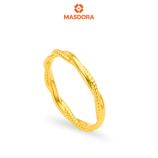 MASDORA 916 Gold Ring Rings Cincin Emas ~ HG Golden Dotted Tangle (EMAS 916/22K)
