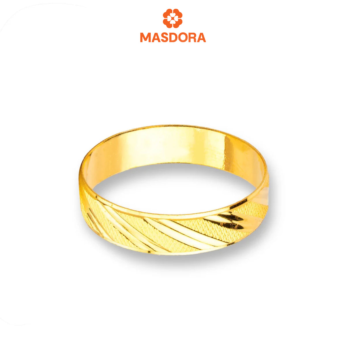 MASDORA 916 Gold Ring Rings Cincin Emas ~ CBR Golden Slanted Cutting (EMAS 916/22K)