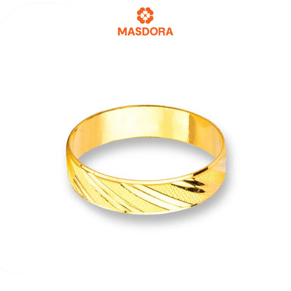 MASDORA 916 Gold Ring Rings Cincin Emas ~ CBR Golden Slanted Cutting (EMAS 916/22K)