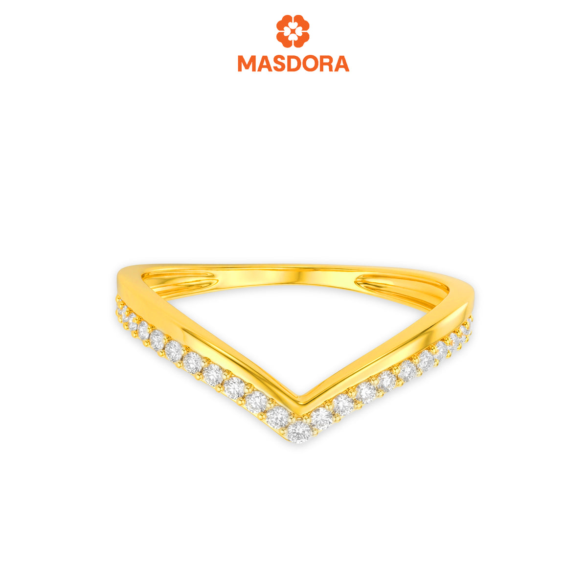 MASDORA 916 Gold Ring Rings Cincin Emas ~ Sparkling V-(EMAS 916/22K)