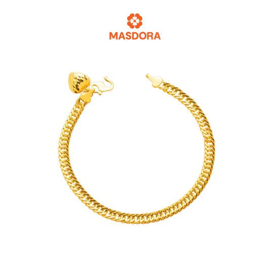 MASDORA 916 Gold Bracelet Rantai Tangan Emas ~ Lipan Licin Fluffy Love (EMAS 916/22K)