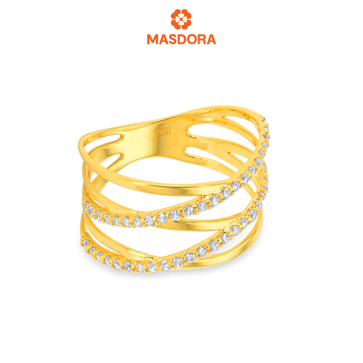 MASDORA 916 Gold Ring Rings Cincin Emas ~ Sparkling Fancy (EMAS 916/22K)