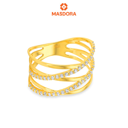 MASDORA 916 Gold Ring Rings Cincin Emas ~ Sparkling Fancy (EMAS 916/22K)