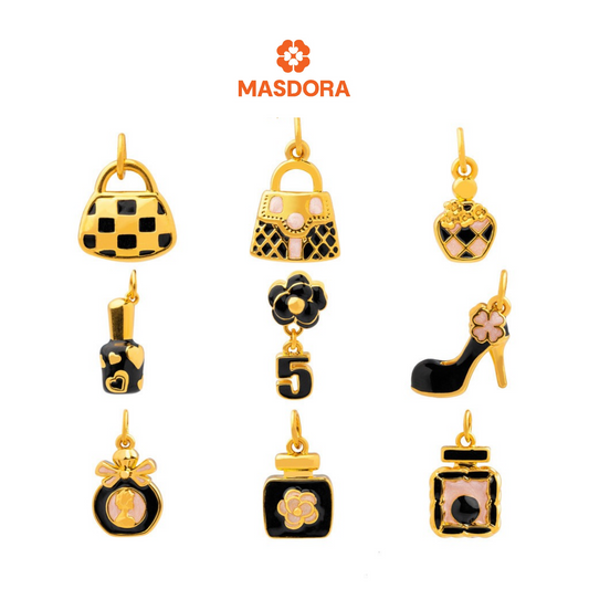 MASDORA 999 Gold Pendant Loket Emas ~ (BLACK) Memorable Travel Edition  (EMAS 999/24K)
